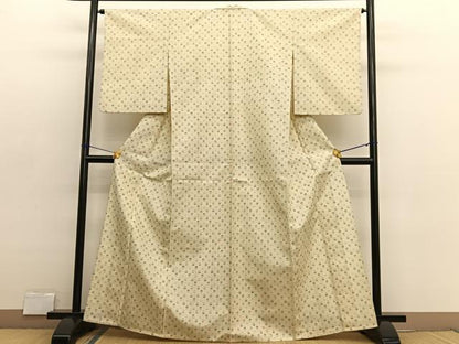 平和屋着物▽上質な紬　単衣　間道　正絹　逸品　BAAX2621hv