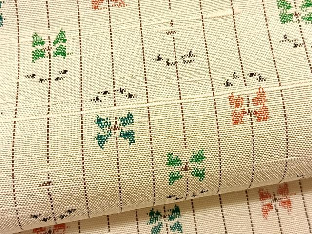 平和屋着物▽上質な紬　単衣　間道　正絹　逸品　BAAX2621hv