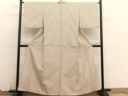平和屋着物▽上質な紬　単衣　間道　正絹　逸品　BAAX2625hv