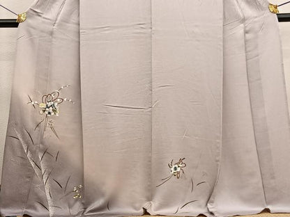 平和屋着物▽訪問着　単衣　花簪　暈し染め　金彩　正絹　逸品　BAAX2633hv