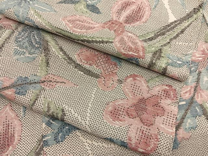 平和屋着物▽上質な紬　単衣　花唐草文　正絹　逸品　BAAX2643hv