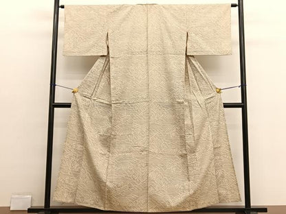 平和屋着物▽上質な紬　単衣　重山風景文　正絹　逸品　BAAX2646hv