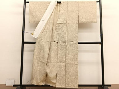 平和屋着物▽上質な紬　単衣　重山風景文　正絹　逸品　BAAX2646hv