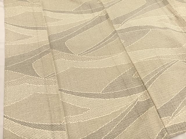 平和屋着物▽上質な小紋　単衣　幾何学文様　正絹　逸品　BAAX2649hv