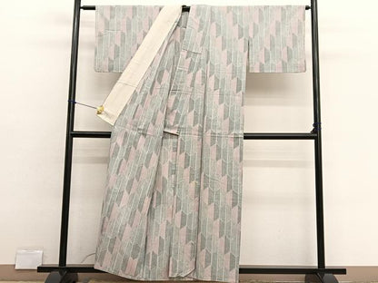 平和屋着物▽小紋　単衣　亀甲文　BAAX2658hv