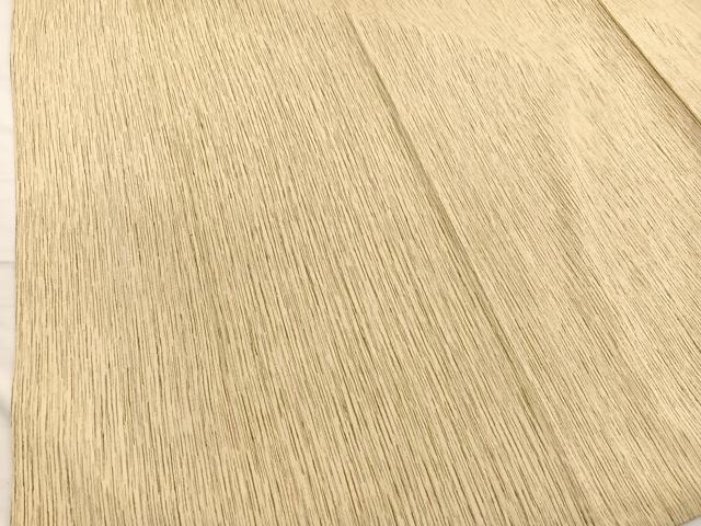平和屋着物▽上質なお召　単衣　縞　正絹　逸品　BAAX2664hv