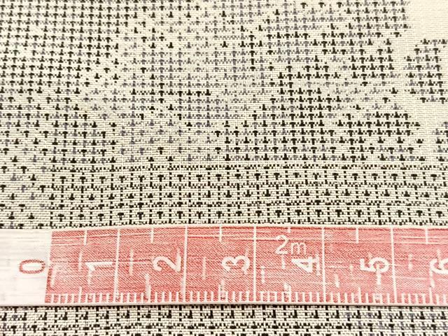 平和屋着物▽本場大島紬　単衣　白大島　120亀甲　更紗花文　正絹　逸品　BAAX2667hv