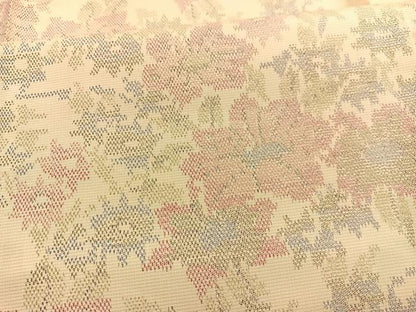 平和屋着物▽上質な紬　単衣　枝花文　正絹　逸品　BAAX2674hv