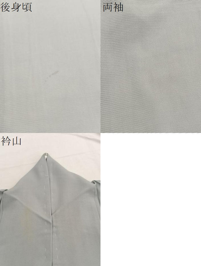 平和屋着物＊夏物　色無地　絽　灰黄緑色　正絹　逸品　BAAX2679hv