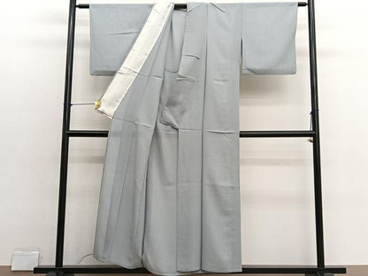 平和屋着物＊夏物　色無地　絽　灰黄緑色　正絹　逸品　BAAX2679hv