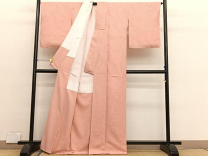 平和屋着物●上質な色無地　有職花唐草地紋　一斤染色　正絹　逸品　未使用　BAAX2682hv