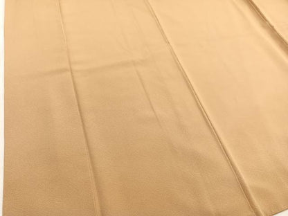 平和屋着物●本加賀友禅作家　由水煌人監修　色無地　黄土色　正絹　逸品　BAAX2688hv