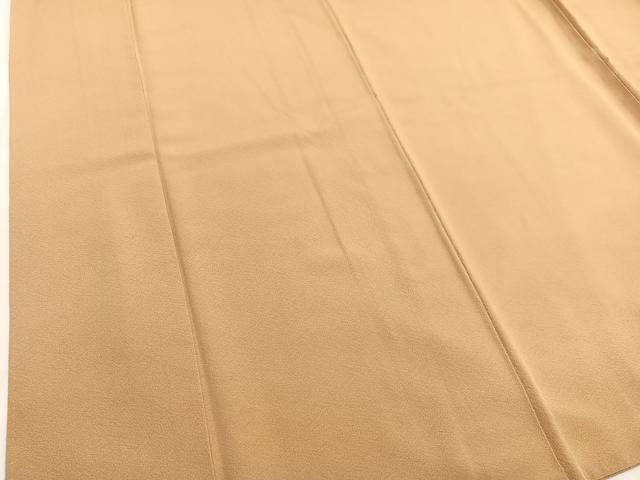 平和屋着物●本加賀友禅作家　由水煌人監修　色無地　黄土色　正絹　逸品　BAAX2688hv