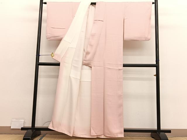 平和屋着物●京加賀友禅　百貫達雄監修　色無地　一斤染色　正絹　逸品　BAAX2694hv