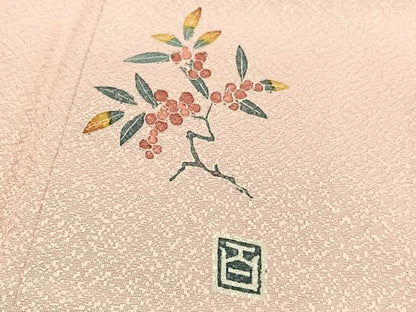 平和屋着物●京加賀友禅　百貫達雄監修　色無地　一斤染色　正絹　逸品　BAAX2694hv