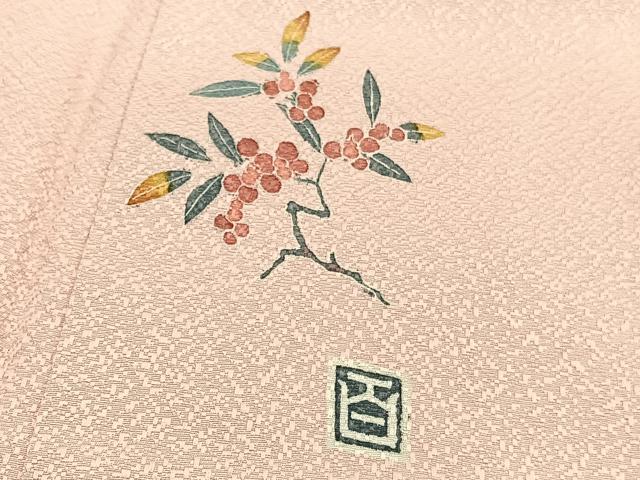 平和屋着物●京加賀友禅　百貫達雄監修　色無地　一斤染色　正絹　逸品　BAAX2694hv