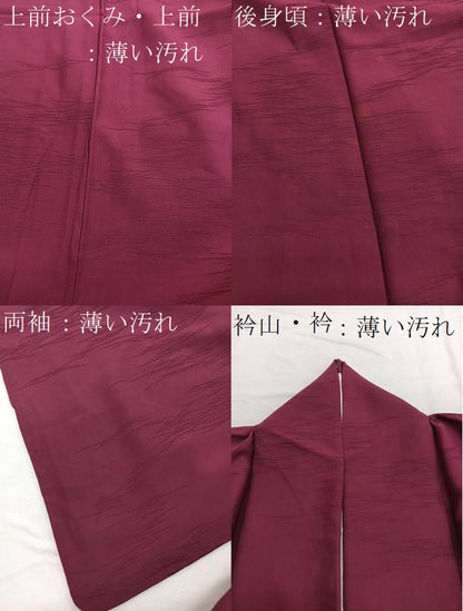 平和屋着物■上質な色無地　芝草地紋　海老茶色　正絹　逸品　BAAX2700hv