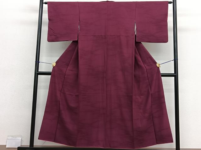 平和屋着物■上質な色無地　芝草地紋　海老茶色　正絹　逸品　BAAX2700hv