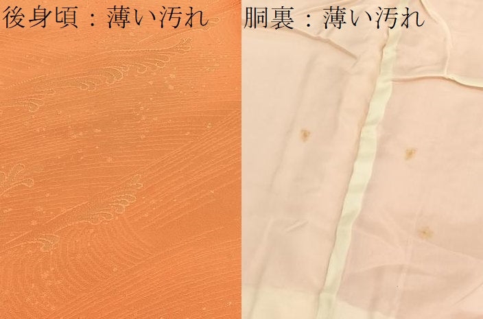 平和屋着物■上質な色無地　立波地紋　丹色　正絹　逸品　BAAX2701hv