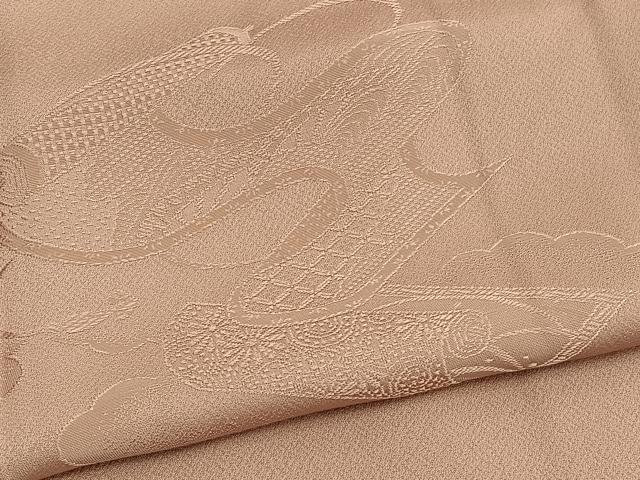 平和屋着物■無地絵羽訪問着　絵巻地紋　ときがら茶色　正絹　逸品　BAAX2704hv