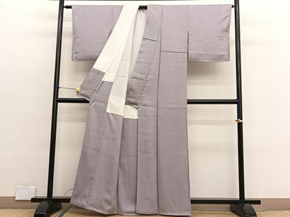 平和屋着物●螺鈿作家　甲斐泰造監修　色無地　ふくれ織　花唐草地紋　梅染色　正絹　逸品　未使用　BAAX2705hv