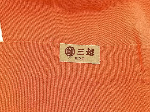 平和屋着物■上質な色無地　ふくれ織　流水地紋　鉛丹色　三越扱い　正絹　逸品　BAAX2708hv