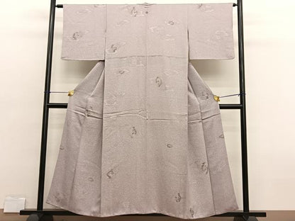 平和屋着物■上質な小紋　地紋起こし　陶器花文　暈し染め　正絹　逸品　BAAX2713hv