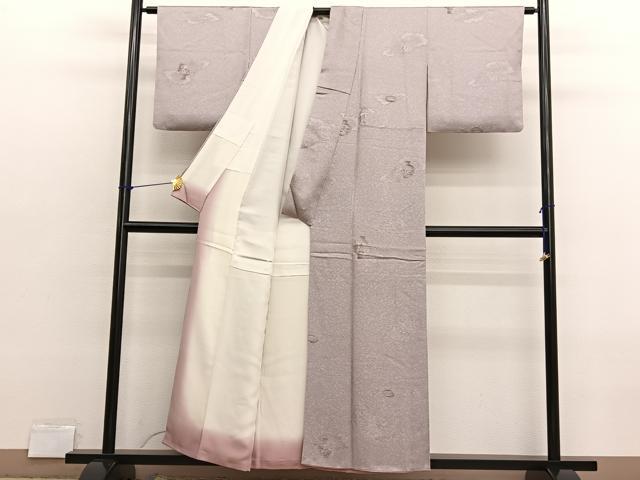 平和屋着物■上質な小紋　地紋起こし　陶器花文　暈し染め　正絹　逸品　BAAX2713hv