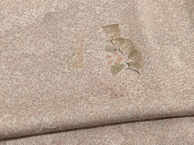 平和屋着物■上質な小紋　地紋起こし　陶器花文　暈し染め　正絹　逸品　BAAX2713hv