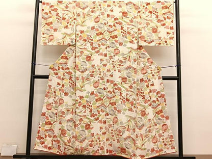平和屋着物■上質な小紋　辻が花　型染め　正絹　逸品　未使用　BAAX2715hv