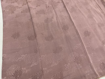 平和屋着物■上質な色無地　菊地紋　赭色　正絹　逸品　BAAX2717hv