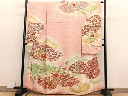 平和屋着物■豪華振袖　駒刺繍　雲取り花文　金銀彩　正絹　逸品　BAAX2719hv