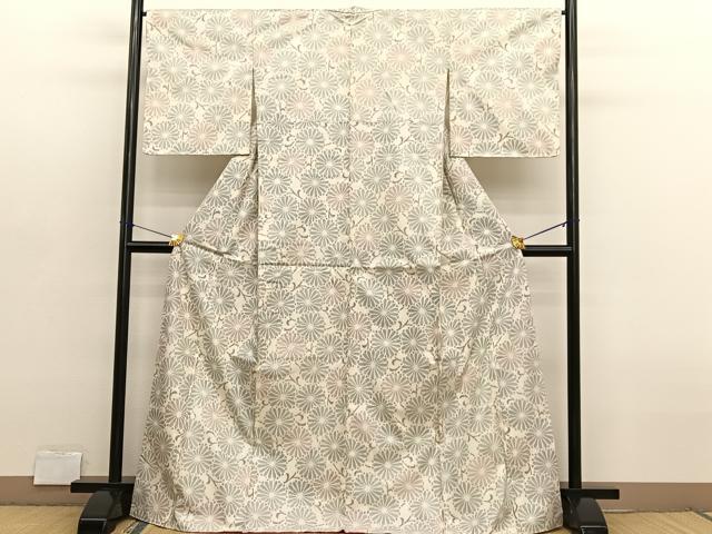 平和屋着物■上質な紬　花唐草文　正絹　逸品　BAAX2722hv
