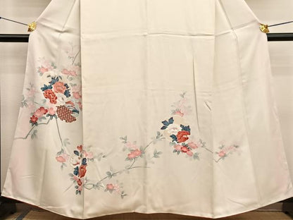 平和屋着物■訪問着　友禅　雪輪花文　正絹　逸品　BAAX2724hv