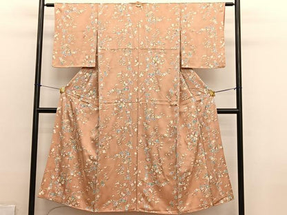 平和屋着物■上質な小紋　枝花文　暈し染め　金彩　正絹　逸品　BAAX2727hv