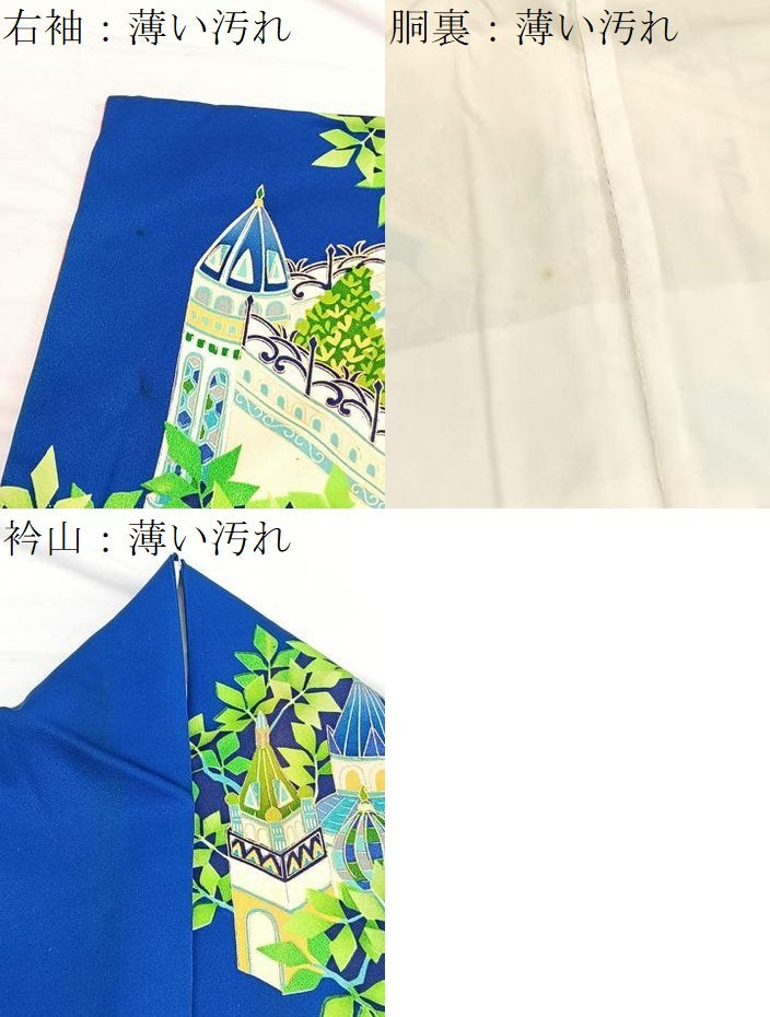 平和屋着物●豪華振袖　西洋飛鳥風景文　金彩　正絹　逸品　BAAX2737hv