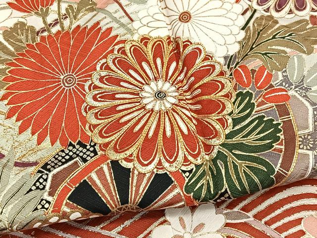 平和屋着物■豪華振袖　駒刺繍　立波花車文　暈し染め　金銀彩　正絹　逸品　BAAX2741hv