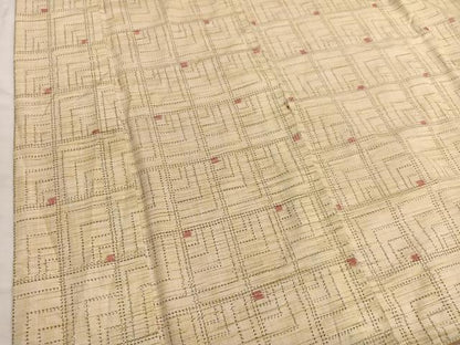 平和屋着物■上質な紬　幾何学文様　正絹　逸品　BAAX2742hv
