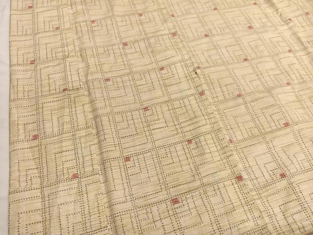 平和屋着物■上質な紬　幾何学文様　正絹　逸品　BAAX2742hv
