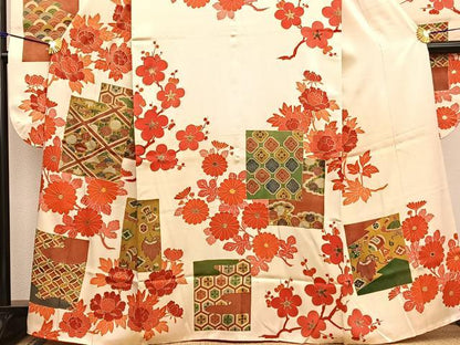 平和屋着物■豪華振袖　駒刺繍　色紙有職花文　金彩　正絹　逸品　BAAX2745hv