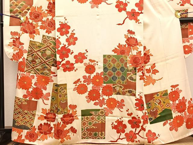 平和屋着物■豪華振袖　駒刺繍　色紙有職花文　金彩　正絹　逸品　BAAX2745hv