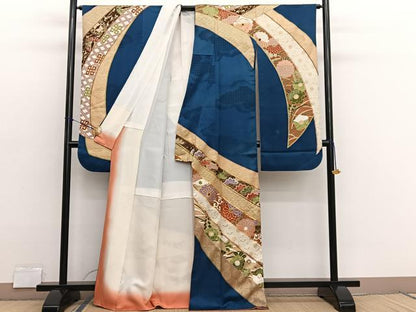 平和屋着物■豪華振袖　駒刺繍　熨斗有職花文　金彩　正絹　逸品　BAAX2746hv