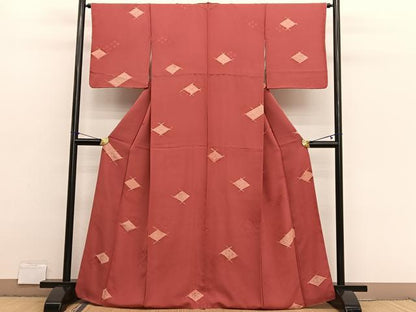 平和屋着物■上質な小紋　地紋起こし　花菱文　正絹　逸品　BAAX2750hv