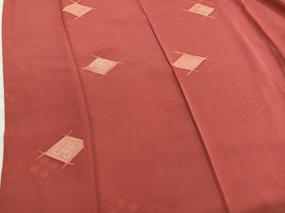 平和屋着物■上質な小紋　地紋起こし　花菱文　正絹　逸品　BAAX2750hv