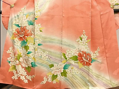 平和屋着物■豪華振袖　駒刺繍　流水牡丹花文　暈し染め　金銀彩　正絹　逸品　BAAX2753hv