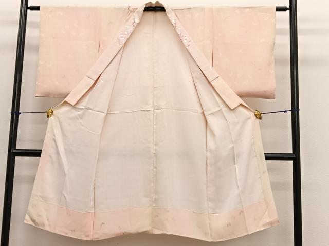 平和屋着物■長襦袢　袷　地紋起こし　舞蝶文　暈し染め　正絹　逸品　BAAX2756hv