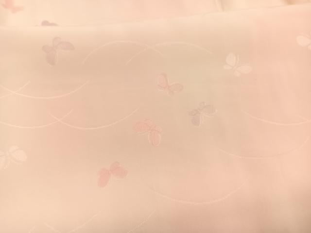 平和屋着物■長襦袢　袷　地紋起こし　舞蝶文　暈し染め　正絹　逸品　BAAX2756hv