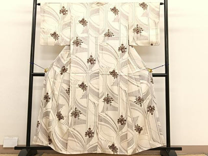 平和屋着物■上質な小紋　飾花文　金彩　正絹　逸品　BAAX2760hv