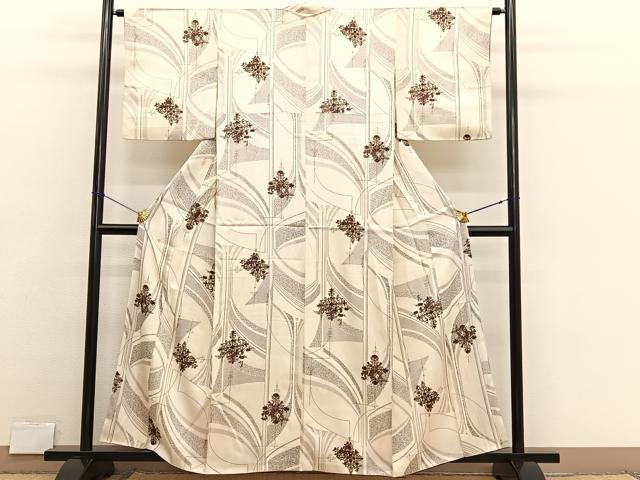 平和屋着物■上質な小紋　飾花文　金彩　正絹　逸品　BAAX2760hv