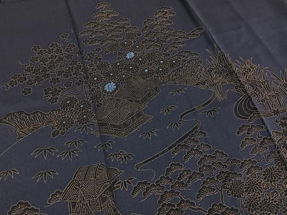 平和屋着物■訪問着　刺繍　御所解文　金彩　正絹　逸品　BAAX2762hv